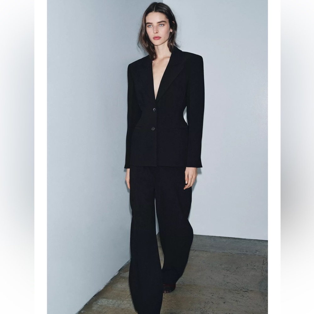 Sold out Zara Black Double-Breasted Blazer Dress XS